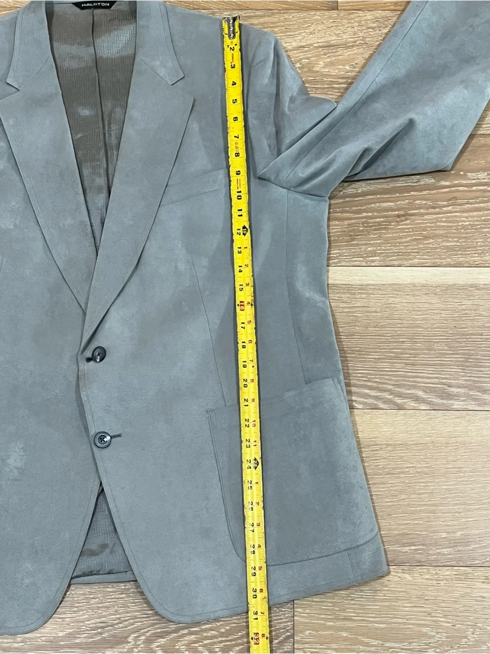 Vintage Halston Halsuede Light Gray Suede Blazer Men’s 48R Sport Coat